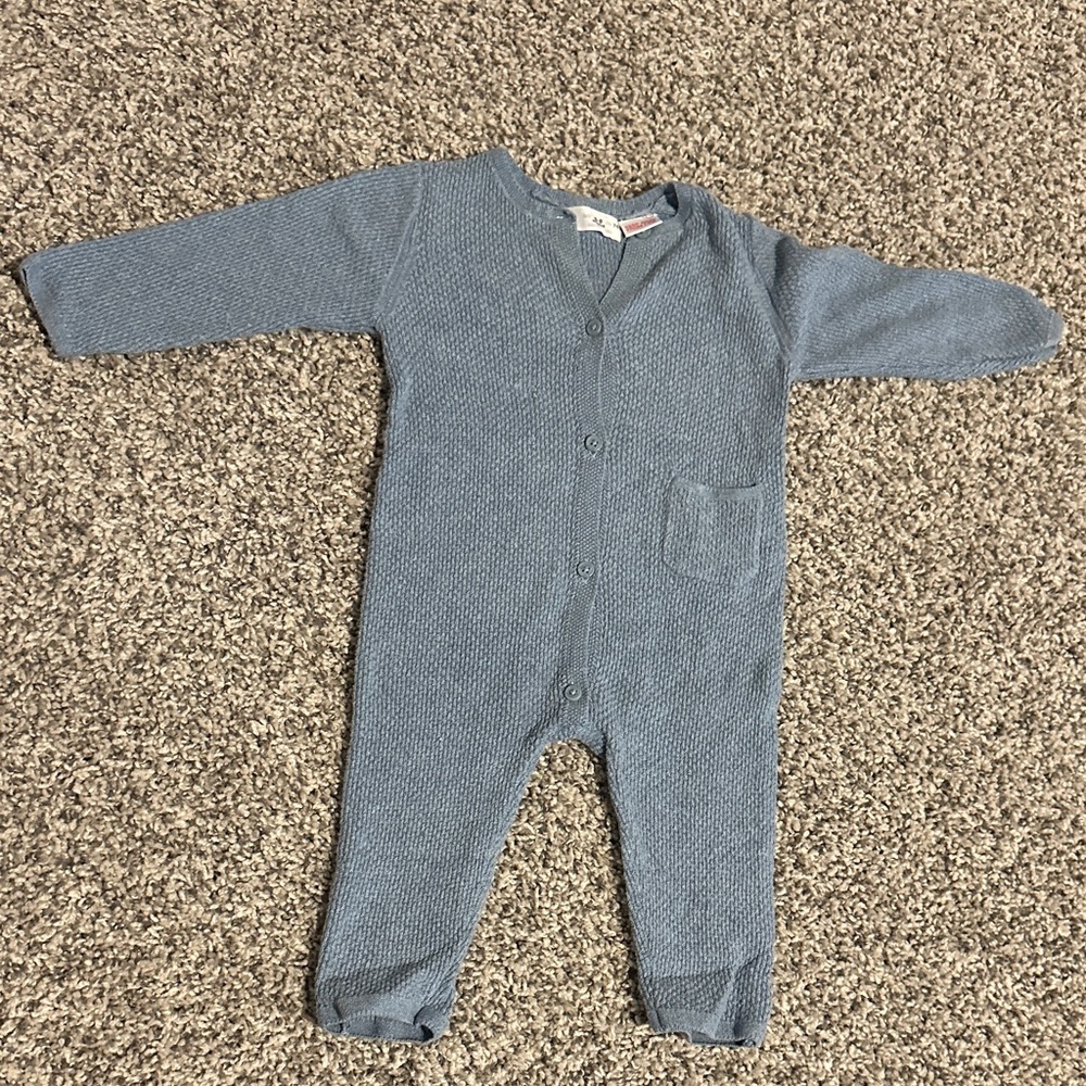 Zara Textured Blue Kids Footie
